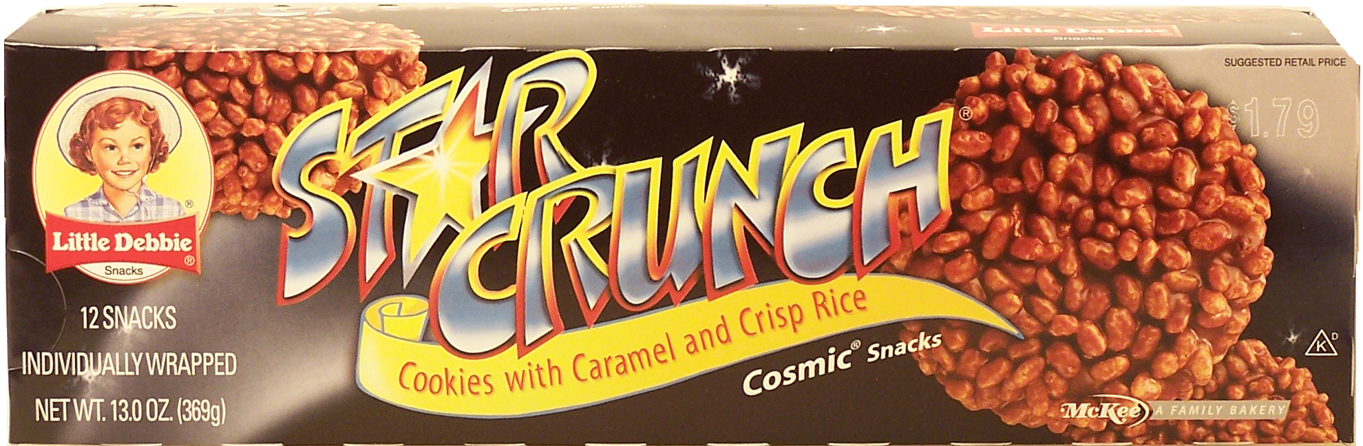 Little Debbie Star Crunch 12 individually wrapped cosmic snacks, chocolate covered puffed rice Full-Size Picture